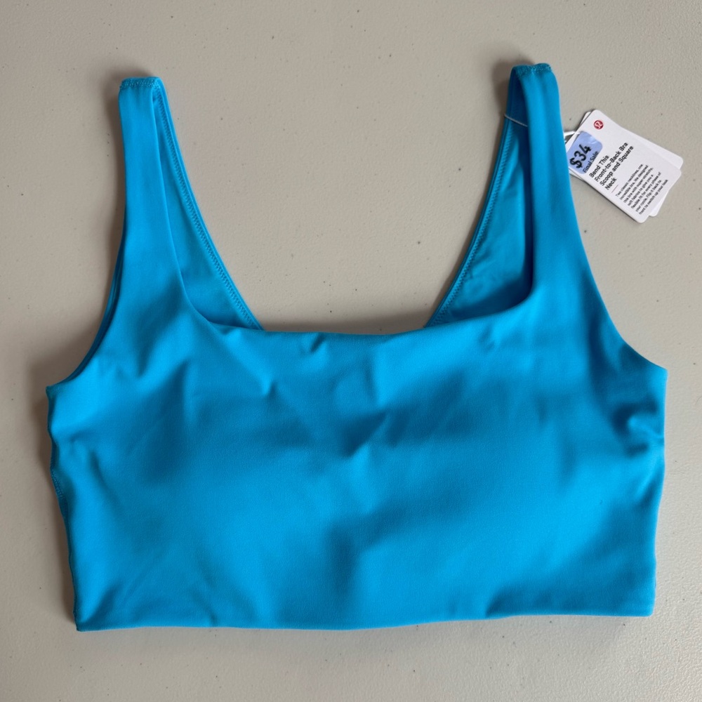 Lululemon Bend This Front to Back Bra Scoop and Square Neck Kayak Blue S/M NWT